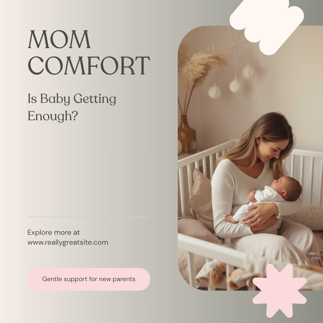 Mother breastfeeding her baby in a calm, softly lit nursery