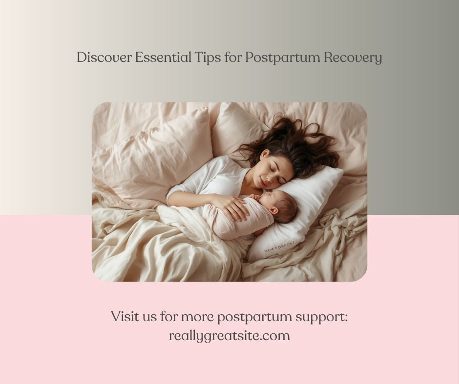 New mother resting comfortably with her newborn in soft neutral postpartum clothing