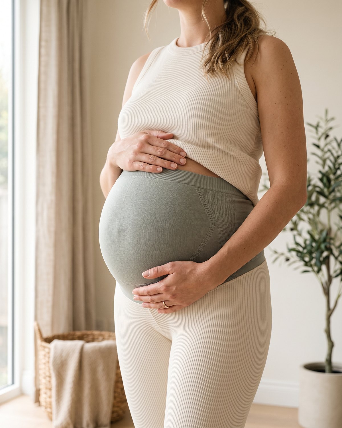Pregnancy Support Belly Band — Worn