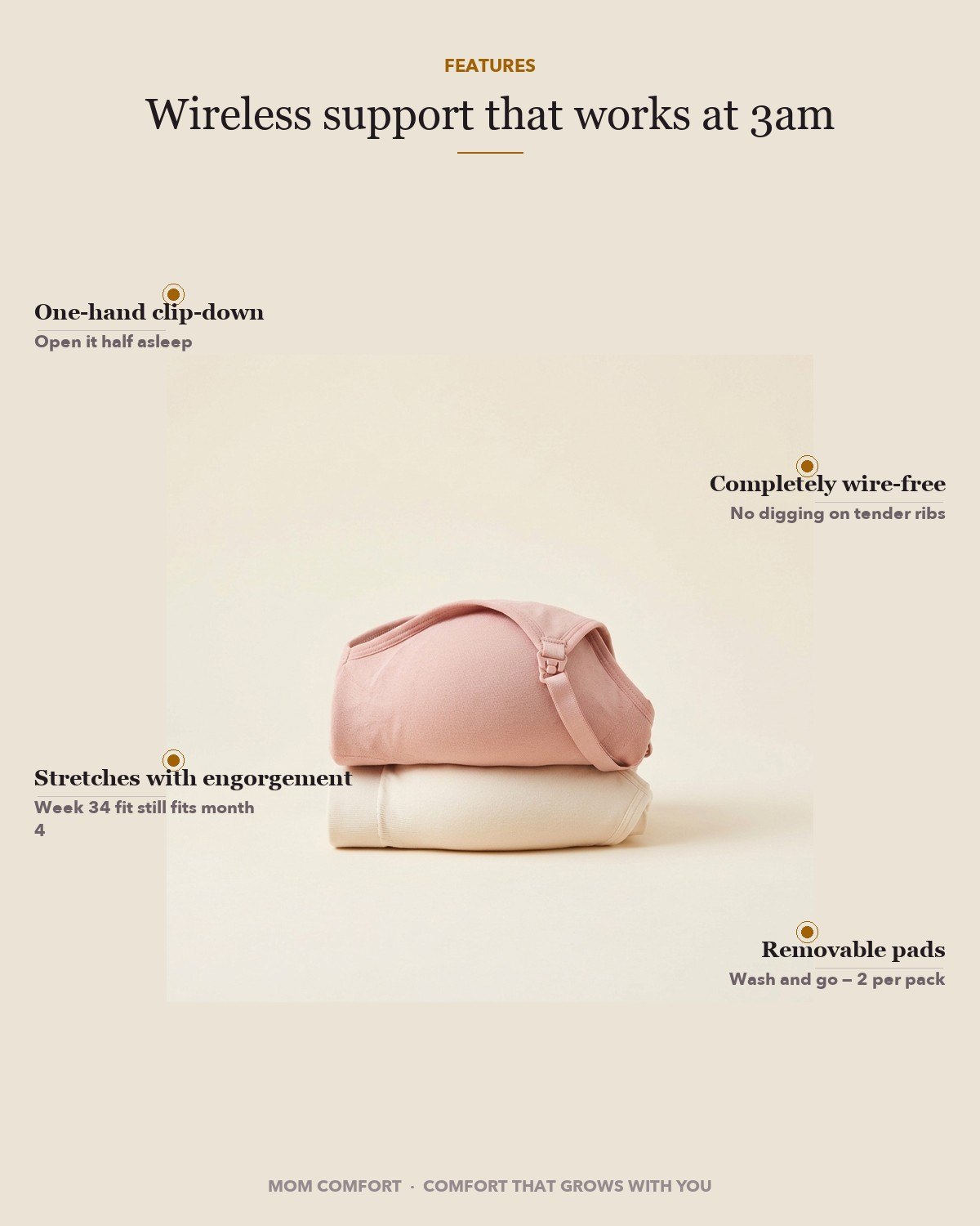 Second-Skin Nursing Bra — 2 Pack — Features